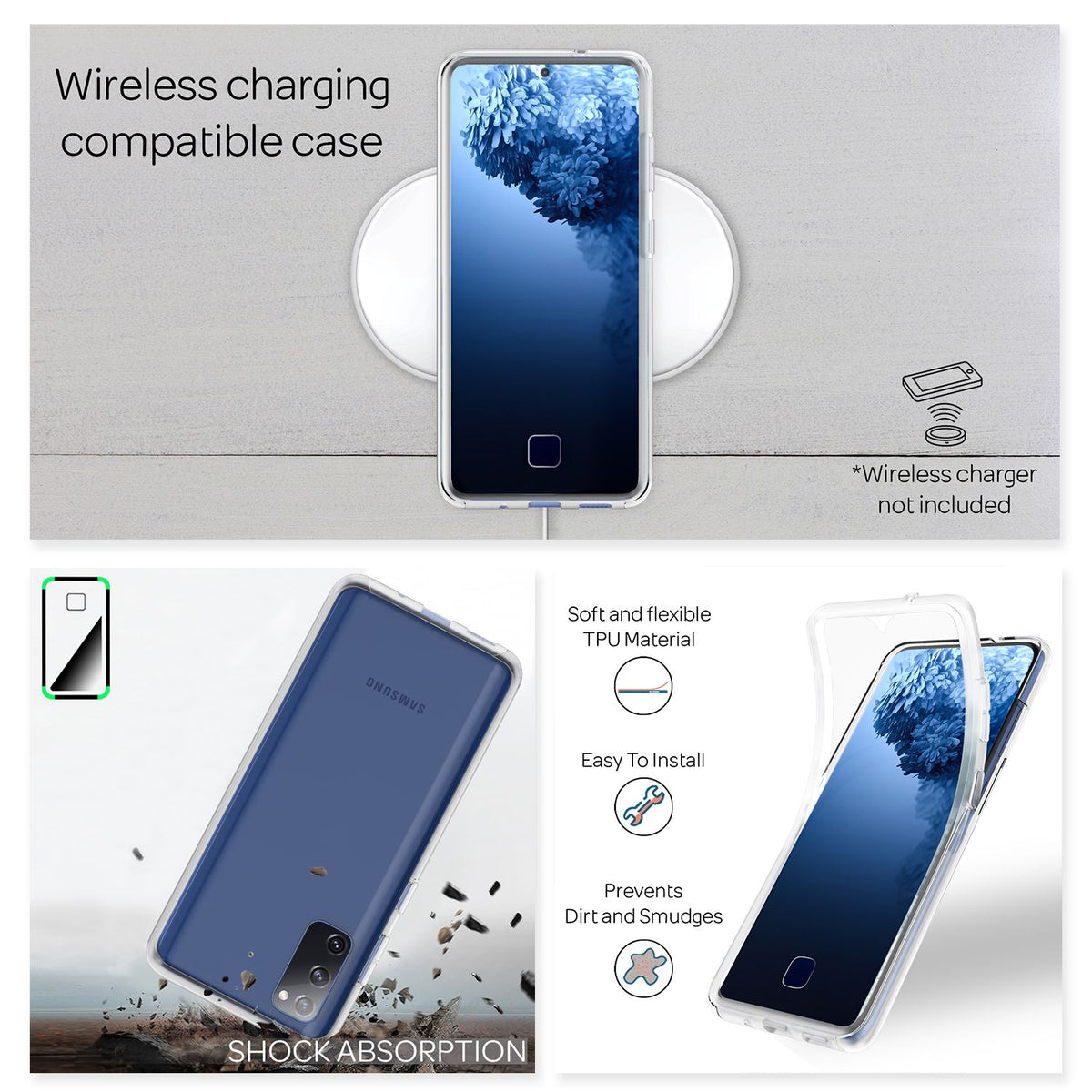 NALIA 360° Hülle für Samsung Galaxy S20 FE – Vorne & Hinten Schutz – 360GUARD (Full-Body Case) – Marke aus Berlin