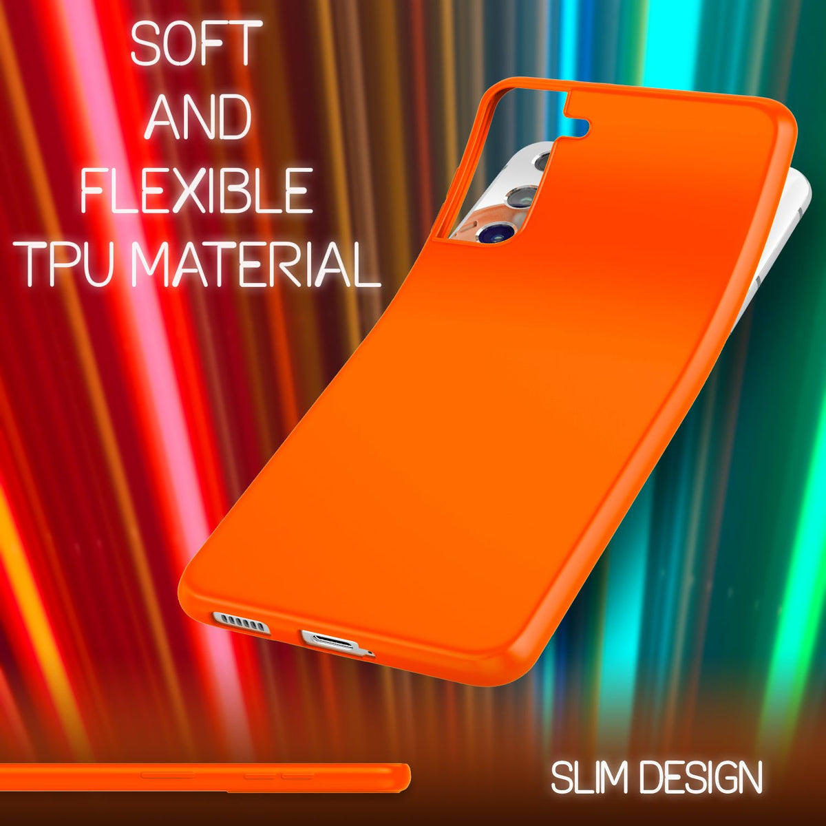 NALIA Neon Silikonhülle für Samsung Galaxy S21 – Soft-Touch & Signal-Neon – NEONSHOCK (Matte Schutzhülle) – Marke aus Berlin