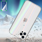 NALIA Transparente Glashülle für iPhone 12 Pro Max – Holografischer Prisma-Effekt (Regenbogen Schimmer) – 9H Hartglas & Anti-Gelb – AURORA – Marke aus Berlin