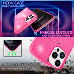 NALIA Handykette mit Neon Glitzerhülle für iPhone 12 Pro Max – Durchsichtig & Funkelnd – HANGIT SPARK (Transparentes Silikon Case zum Umhängen) – Marke aus Berlin