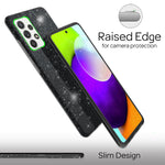 NALIA Glitzerhülle für Samsung Galaxy A52 / A52 5G / A52s 5G – Funkelnder Glitzer-Look & Grip – SHINEPOP (Silikon Case) – Marke aus Berlin