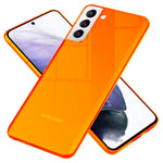 NALIA Neon Silikonhülle für Samsung Galaxy S21 Plus – Knallige Signal-Farbe & Linsenschutz – VIBE (Transparentes Case) – Marke aus Berlin