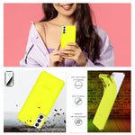 NALIA Neon Silikonhülle für Samsung Galaxy S21 Plus – Knallige Signal-Farbe & Linsenschutz – VIBE (Transparentes Case) – Marke aus Berlin