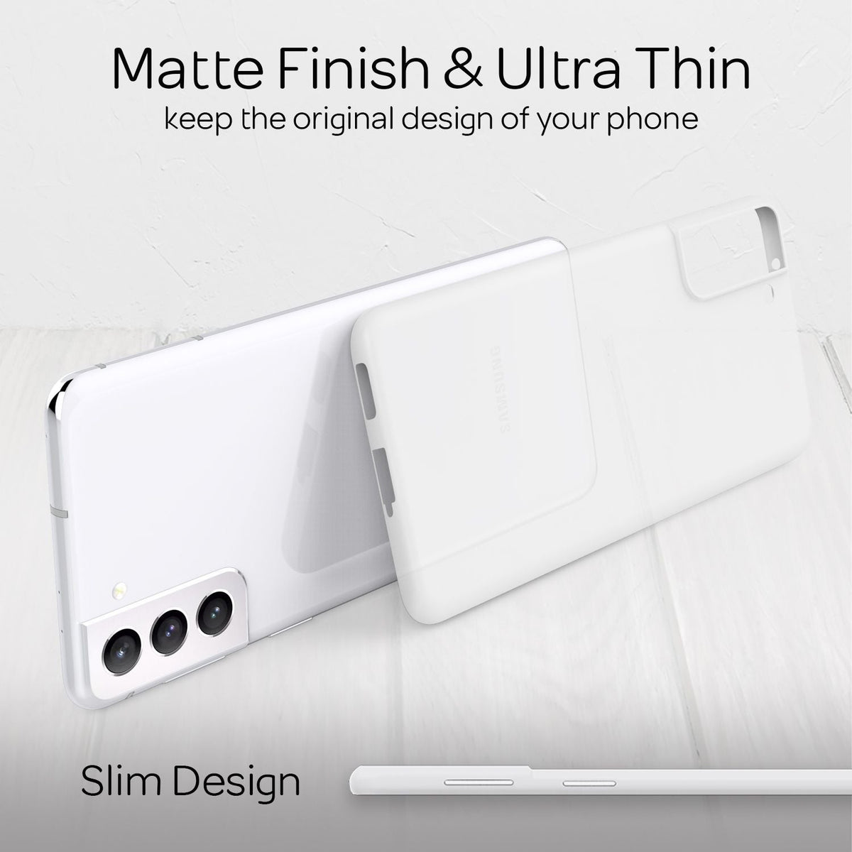 NALIA Ultra Slim Hardcase für Samsung Galaxy S21 Plus – Matt & 0.3mm Dünn – PHANTOM (Dünnes Cover & Kamera-Vollschutz) – Marke aus Berlin