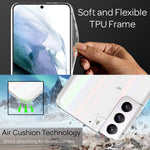 NALIA Transparente Glashülle für Samsung Galaxy S21 – Holografischer Prisma-Effekt (Regenbogen Schimmer) – 9H Hartglas & Anti-Gelb – AURORA – Marke aus Berlin