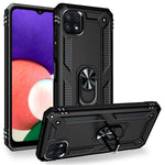 NALIA Panzerhülle für Samsung Galaxy A22 5G – Ring-Ständer 360° & Magnet-Halterung Kompatibel – RINGDEFEND (Stoßfestes Outdoor Case) – Marke aus Berlin