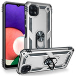 NALIA Panzerhülle für Samsung Galaxy A22 5G – Ring-Ständer 360° & Magnet-Halterung Kompatibel – RINGDEFEND (Stoßfestes Outdoor Case) – Marke aus Berlin