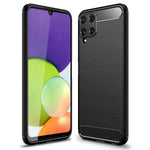 NALIA Silikonhülle für Samsung Galaxy A22 4G – Rutschfest & Matt – VORTEX (Gebürstete Optik & Carbon Design) – Marke aus Berlin