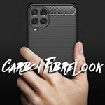 NALIA Silikonhülle für Samsung Galaxy A22 4G – Rutschfest & Matt – VORTEX (Gebürstete Optik & Carbon Design) – Marke aus Berlin