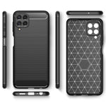 NALIA Silikonhülle für Samsung Galaxy A22 4G – Rutschfest & Matt – VORTEX (Gebürstete Optik & Carbon Design) – Marke aus Berlin
