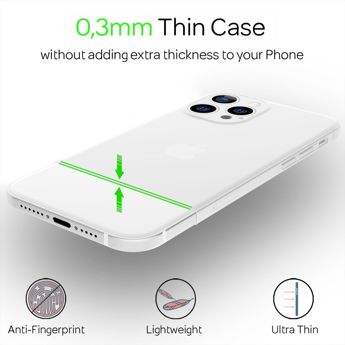 NALIA Ultra Slim Hardcase für iPhone 13 Pro Max – Matt-Transparent & 0.3mm Dünn – PHANTOM (Dünnes Cover & Kamera-Vollschutz) – Marke aus Berlin