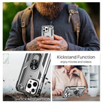 NALIA Panzerhülle für iPhone 13 Pro – Ring-Ständer 360° & Magnet-Halterung Kompatibel – RINGDEFEND (Stoßfestes Outdoor Case) – Marke aus Berlin