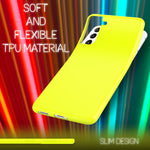NALIA Neon Silikonhülle für Samsung Galaxy S21 FE – Soft-Touch & Signal-Neon – NEONSHOCK (Matte Schutzhülle) – Marke aus Berlin