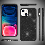 NALIA Glitzerhülle für iPhone 13 Mini – Funkelnder Glitzer-Look & Grip – SHINEPOP (Silikon Case) – Marke aus Berlin