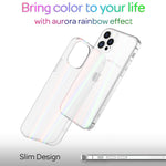 NALIA Transparente Glashülle für iPhone 13 Pro Max – Holografischer Prisma-Effekt (Regenbogen Schimmer) – 9H Hartglas & Anti-Gelb – AURORA – Marke aus Berlin