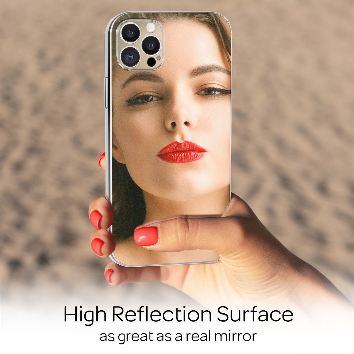 NALIA Spiegel Hartglas Case kompatibel mit iPhone 13 Pro Max Hülle, Klarer Spiegeleffekt Mirror Hardcase Robust 9H Tempered Glass & Silikon Bumper, Dünne Schutzhülle Glashülle Handyhülle - Silber