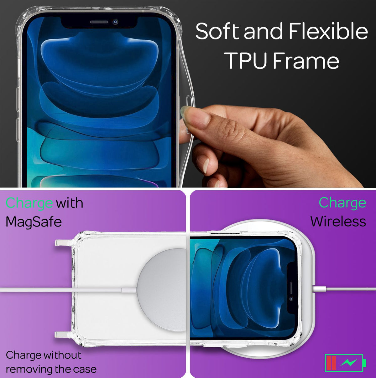 NALIA Handykette für iPhone 13 Pro – Transparentes Hybrid-Case & Band – HANGIT PRO (Anti-Gelb Rückseite & Verstellbar) – Marke aus Berlin