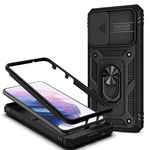 NALIA Military-Style Ringhülle kompatibel mit Samsung Galaxy S21 Hülle, Extrem Schützend mit Display-Rahmen & Kamera-Abdeckung, 360° Ring für Standfunktion & KFZ-Halterung, Hardcase