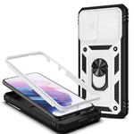 NALIA Military-Style Ringhülle kompatibel mit Samsung Galaxy S21 Hülle, Extrem Schützend mit Display-Rahmen & Kamera-Abdeckung, 360° Ring für Standfunktion & KFZ-Halterung, Hardcase