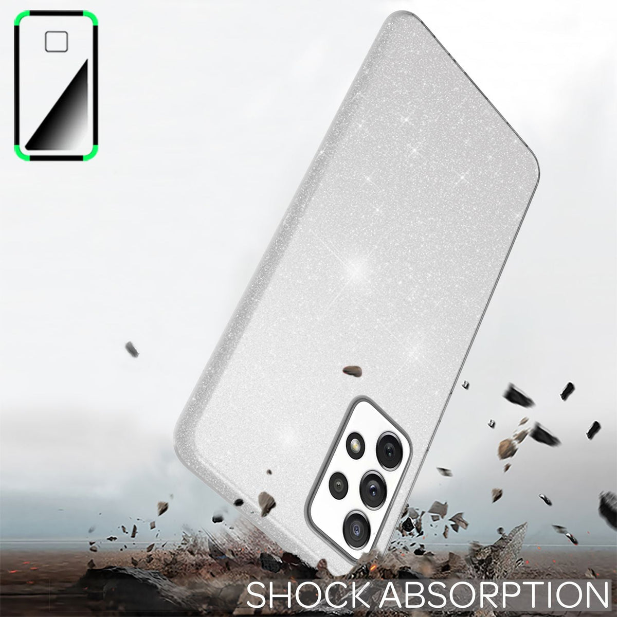 NALIA Glitzerhülle für Samsung Galaxy A33 – Funkelnder Glitzer-Look & Grip – SHINEPOP (Silikon Case) – Marke aus Berlin