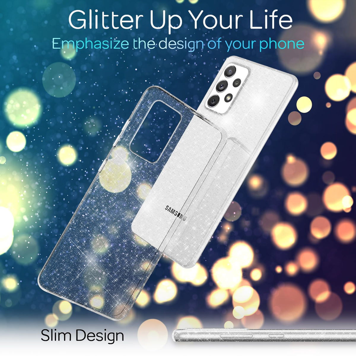 NALIA Glitzerhülle für Samsung Galaxy A33 – Funkelndes Silikon Case – DAZZLIN (Transparent & Stoßfest) – Marke aus Berlin