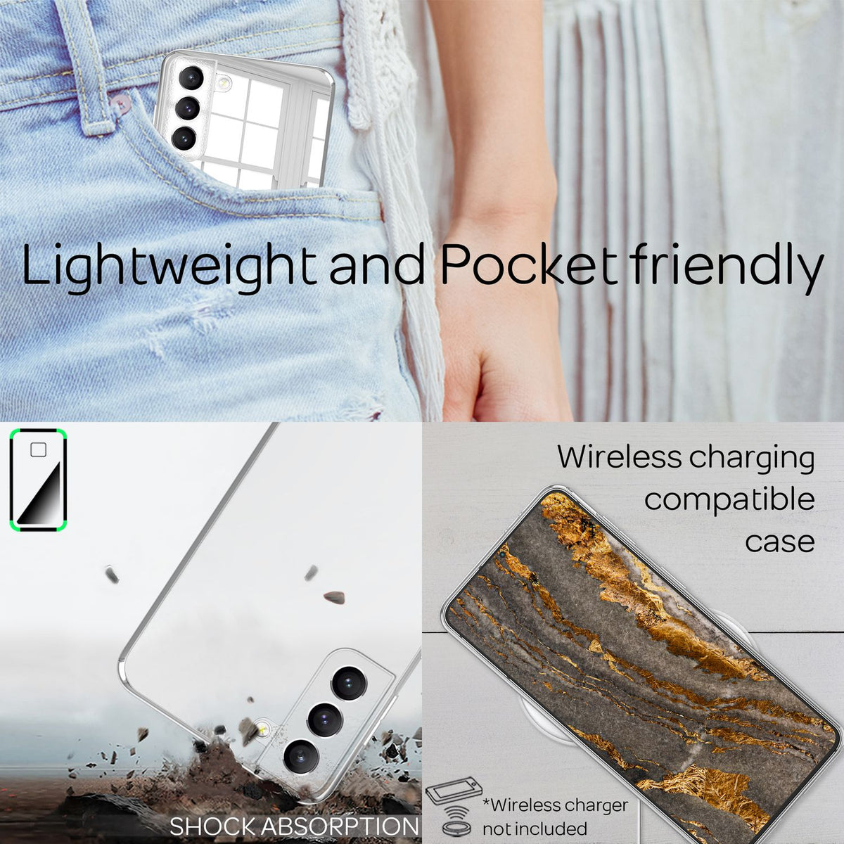 NALIA Spiegelhülle für Samsung Galaxy S22 Plus – Echtes Glas (9H Spiegel & Robust) – RAYN (Premium Hardcase & Silikon Bumper) – Marke aus Berlin