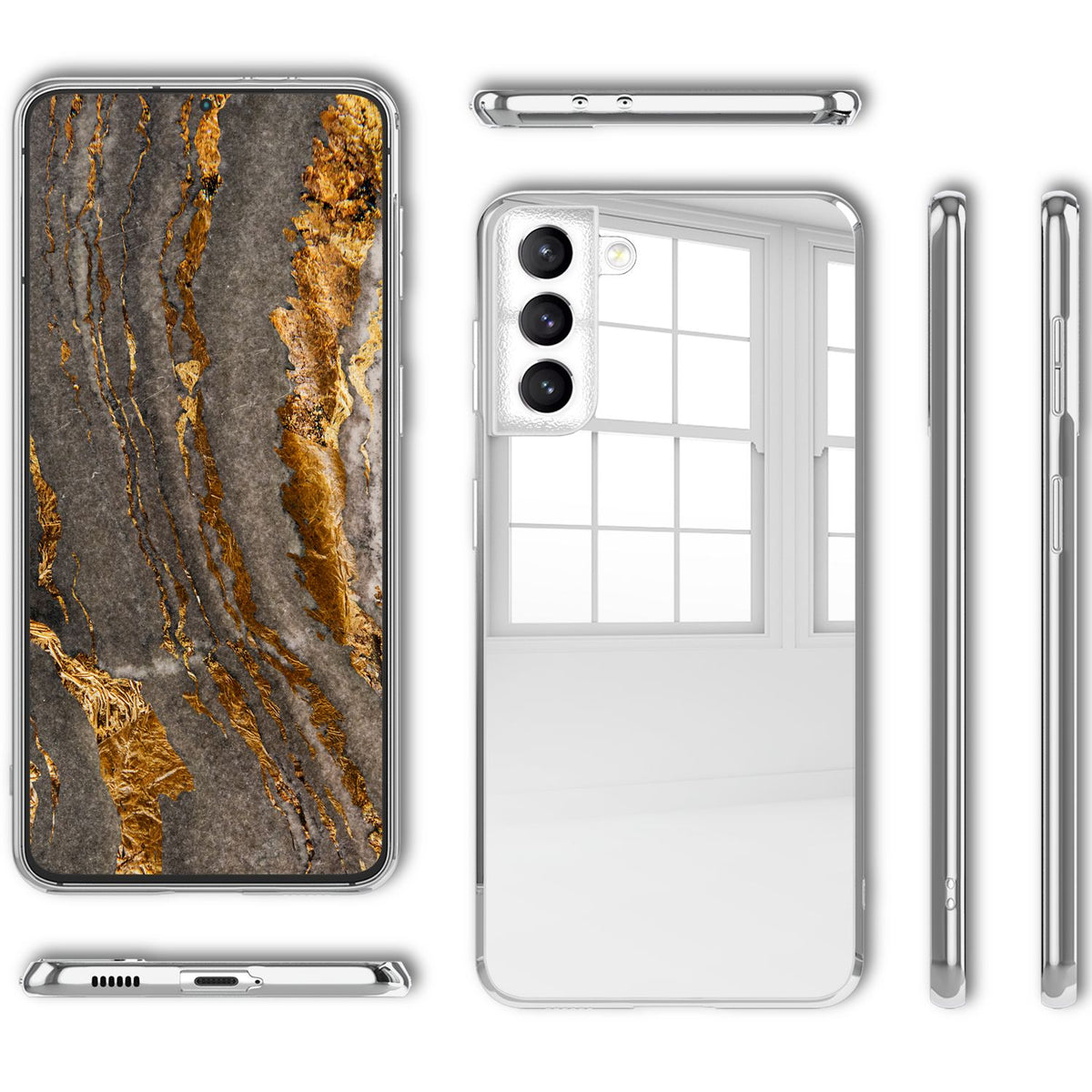 NALIA Spiegelhülle für Samsung Galaxy S22 Plus – Echtes Glas (9H Spiegel & Robust) – RAYN (Premium Hardcase & Silikon Bumper) – Marke aus Berlin