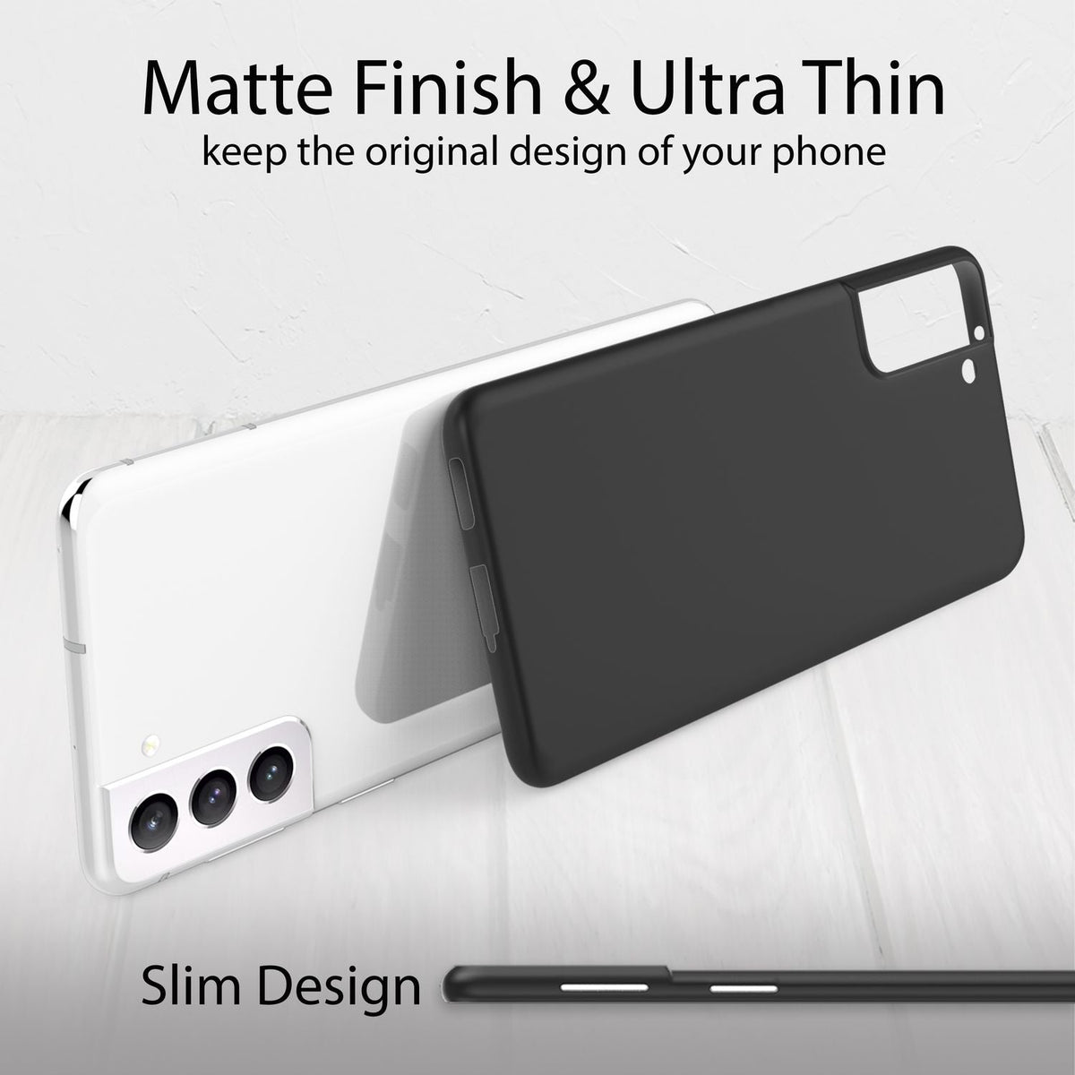 NALIA Ultra Slim Hardcase für Samsung Galaxy S22 Plus – Matt & 0.3mm Dünn – PHANTOM (Dünnes Cover & Kamera-Vollschutz) – Marke aus Berlin