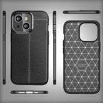 NALIA Leder-Optik Silikon Case für iPhone 14 – Griffig & Matt – BARRON Handyhülle (Anti-Fingerprint, Stoßfest & Robust) – Marke aus Berlin