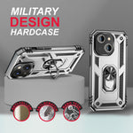 NALIA Panzerhülle für iPhone 14 Plus – Ring-Ständer 360° & Magnet-Halterung Kompatibel – RINGDEFEND (Stoßfestes Outdoor Case) – Marke aus Berlin