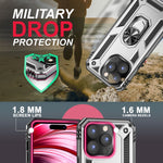NALIA Panzerhülle für iPhone 14 Pro – Ring-Ständer 360° & Magnet-Halterung Kompatibel – RINGDEFEND (Stoßfestes Outdoor Case) – Marke aus Berlin