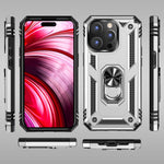 NALIA Panzerhülle für iPhone 14 Pro – Ring-Ständer 360° & Magnet-Halterung Kompatibel – RINGDEFEND (Stoßfestes Outdoor Case) – Marke aus Berlin