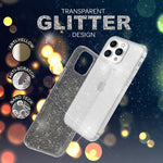 NALIA Glitzerhülle für iPhone 14 Pro Max – Funkelndes Silikon Case – DAZZLIN (Transparent & Stoßfest) – Marke aus Berlin
