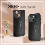 NALIA Marmor Glas Case für iPhone 14 – Robustes 9H Echtglas – MARBELLE (Silikon Bumper & Grip) – Marke aus Berlin