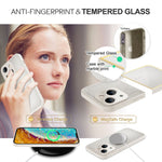NALIA Marmor Glas Case für iPhone 14 – Robustes 9H Echtglas – MARBELLE (Silikon Bumper & Grip) – Marke aus Berlin