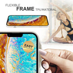 NALIA Marmor Glas Case für iPhone 14 – Robustes 9H Echtglas – MARBELLE (Silikon Bumper & Grip) – Marke aus Berlin