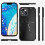 NALIA Marmor Glas Case für iPhone 14 Plus – Robustes 9H Echtglas – MARBELLE (Silikon Bumper & Grip) – Marke aus Berlin