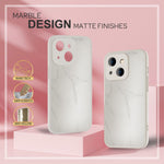 NALIA Marmor Glas Case für iPhone 14 Plus – Robustes 9H Echtglas – MARBELLE (Silikon Bumper & Grip) – Marke aus Berlin