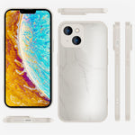NALIA Marmor Glas Case für iPhone 14 Plus – Robustes 9H Echtglas – MARBELLE (Silikon Bumper & Grip) – Marke aus Berlin