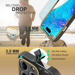 NALIA Marmor Glas Case für iPhone 14 Pro – Robustes 9H Echtglas – MARBELLE (Silikon Bumper & Grip) – Marke aus Berlin