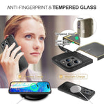 NALIA Marmor Glas Case für iPhone 14 Pro – Robustes 9H Echtglas – MARBELLE (Silikon Bumper & Grip) – Marke aus Berlin