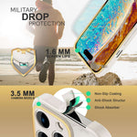 NALIA Marmor Glas Case für iPhone 14 Pro – Robustes 9H Echtglas – MARBELLE (Silikon Bumper & Grip) – Marke aus Berlin