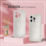 NALIA Marmor Glas Case für iPhone 14 Pro – Robustes 9H Echtglas – MARBELLE (Silikon Bumper & Grip) – Marke aus Berlin