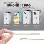 NALIA Marmor Glas Case für iPhone 14 Pro – Robustes 9H Echtglas – MARBELLE (Silikon Bumper & Grip) – Marke aus Berlin