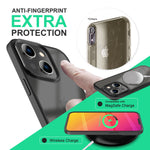 NALIA Matte Hülle für iPhone 14 Plus – Kein Vergilben & Anti-Fingerabdruck – SUMMIT (Semi-Transparent & Schwarzer Rahmen) – Marke aus Berlin