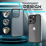 NALIA Carbon-Look Hülle für iPhone 14 Pro Max – Vergilbungsfrei & Rutschfest – NOMAD (Semi-Transparent & Silikon-Rahmen) – Marke aus Berlin