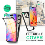 NALIA 360° Hülle für iPhone 14 Pro – Vergilbungsfrei & Rutschfester Matt-Rahmen – SURROUND (Full-Body Case mit Kameraschutz) – Marke aus Berlin