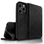 NALIA Echtlederhülle für iPhone 14 Pro Max – RFID Wallet & Magnet-Verschluss – LEVANTO (Handgefertigte Klapphülle) – Marke aus Berlin