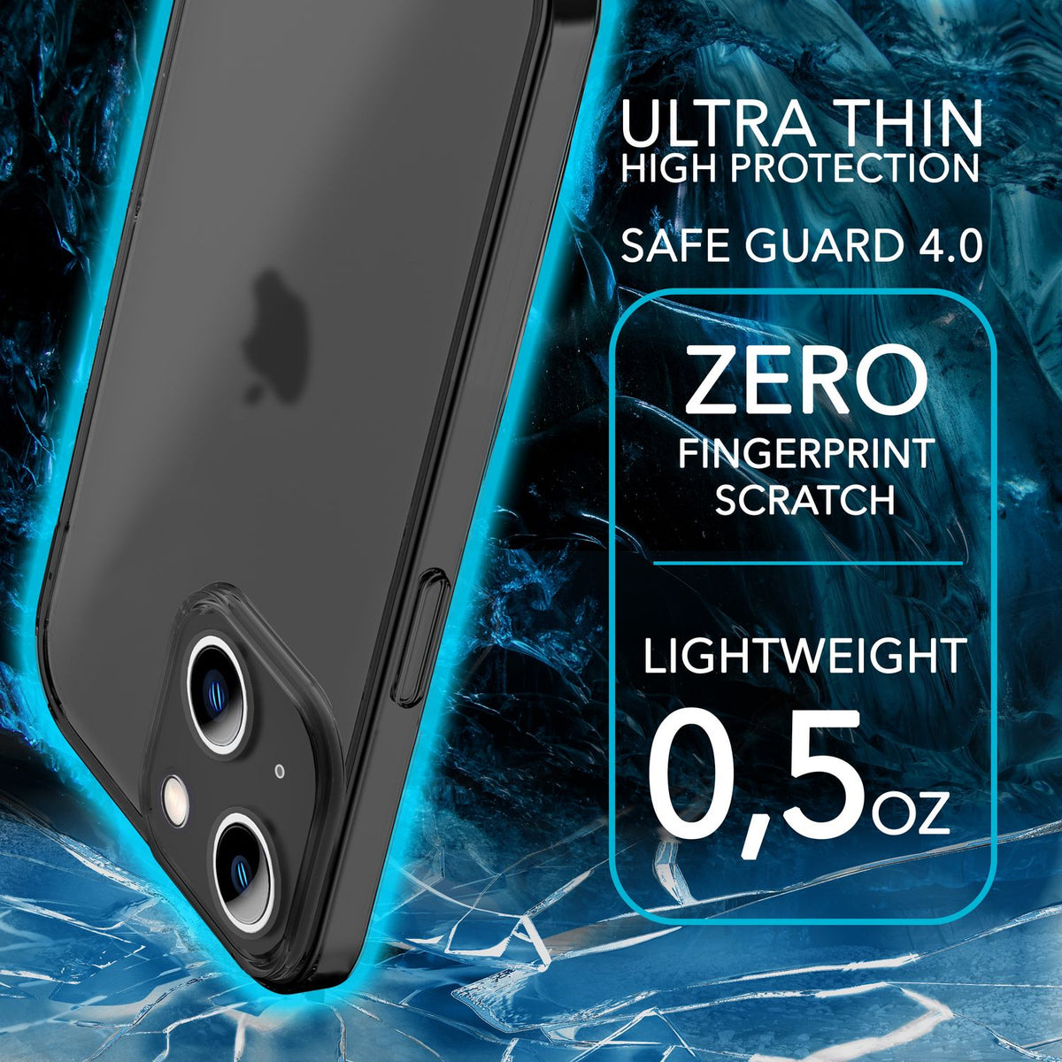NALIA Ultra Slim Hardcase für iPhone 14 Plus – Matt-Transparent & 0.3mm Dünn – PHANTOM (Dünnes Cover & Kamera-Vollschutz) – Marke aus Berlin