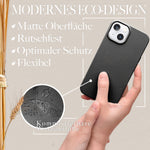 NALIA Handyhülle für iPhone 14 – Weizenstroh Case (Pflanzenbasiert) – BIOVERA – Matt & Stoßfest (Vegan) – Marke aus Berlin